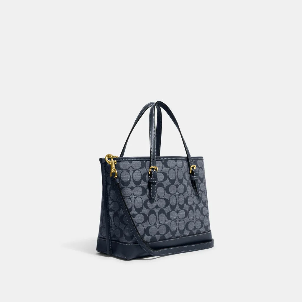 C.O.A.C.H Mollie Tote 25 In Signature Chambray Bag