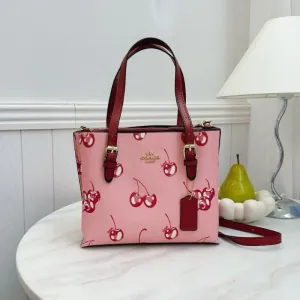 Coach Mollie Tote Bag 25 With Cherry Print