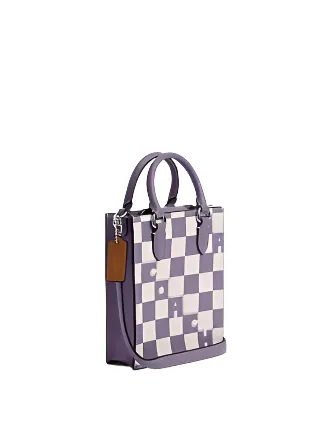 Coach North South Mini Tote With Checkerboard Print