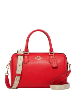 Coach Rowan Satchel With Signature Canvas Detail