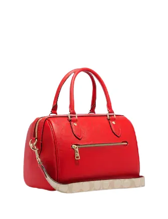Coach Rowan Satchel With Signature Canvas Detail