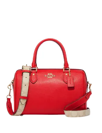 Coach Rowan Satchel With Signature Canvas Detail
