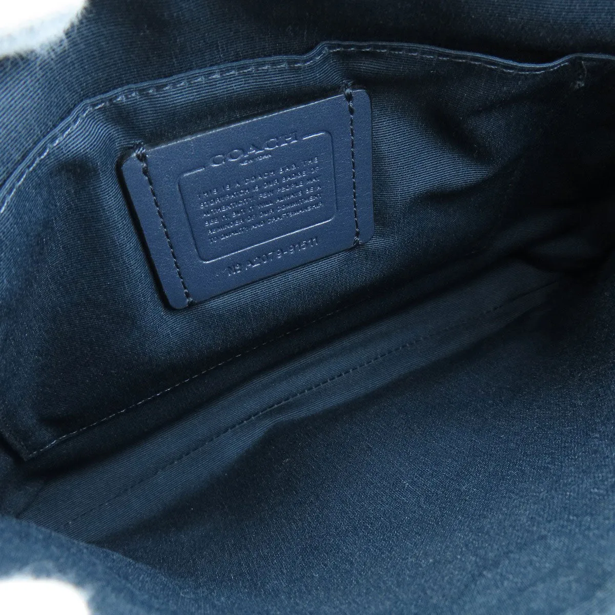 COACH Shoulder Bag 91511 PVC Navy logo Women Used