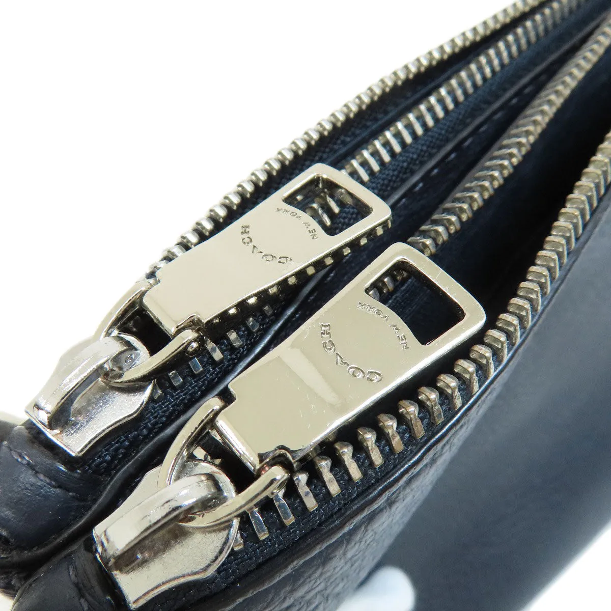 COACH Shoulder Bag 91511 PVC Navy logo Women Used