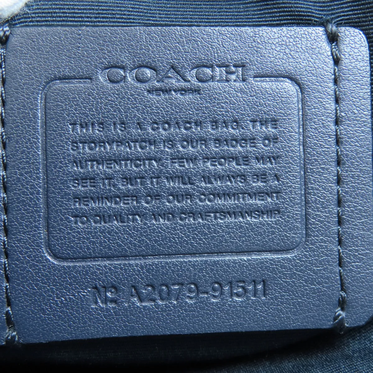 COACH Shoulder Bag 91511 PVC Navy logo Women Used