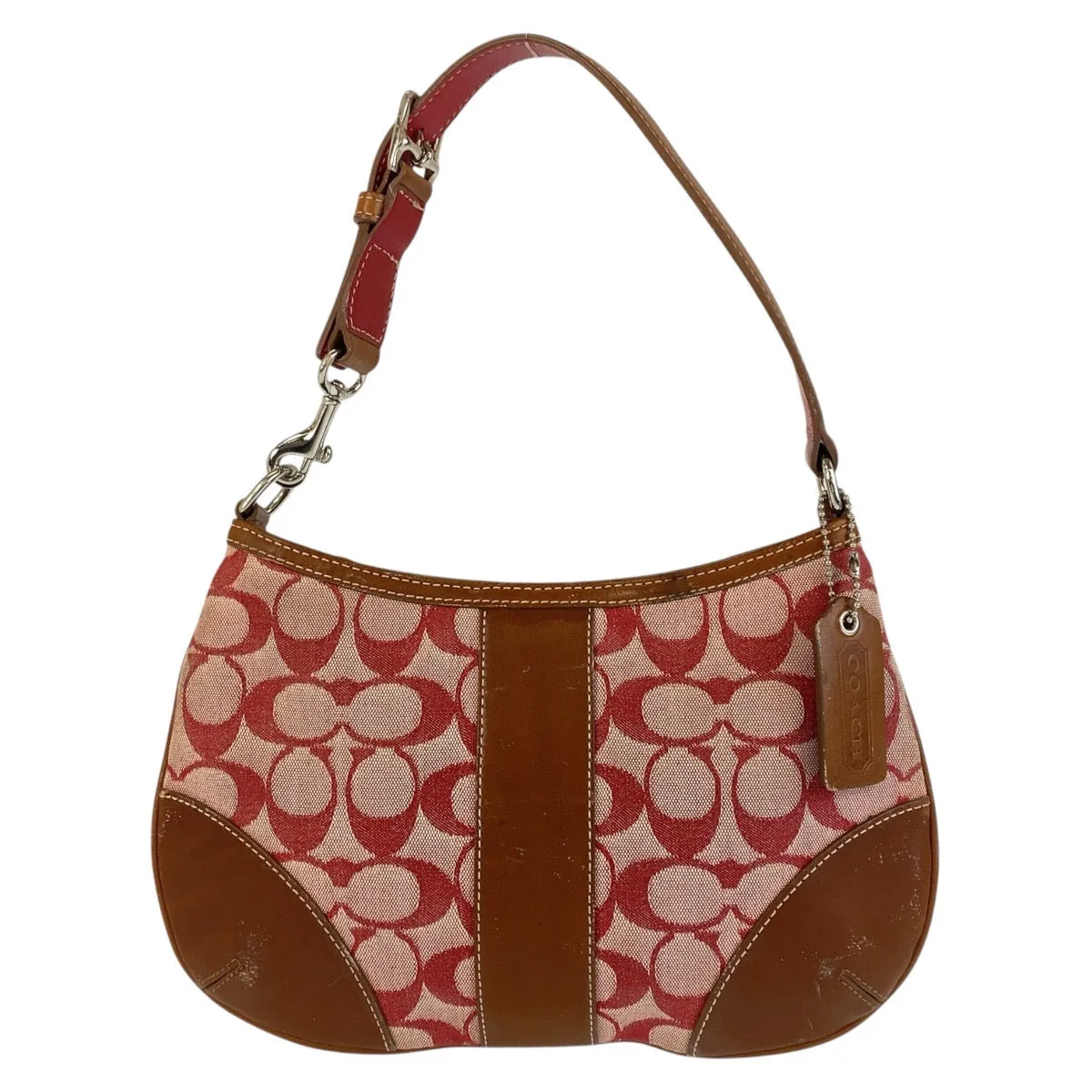 COACH Shoulder Bag C2K-6034 canvas pink Signature