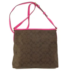 COACH Shoulder Bag F23866 PVC, Leather Brown Long Shoulder Signature Women Used