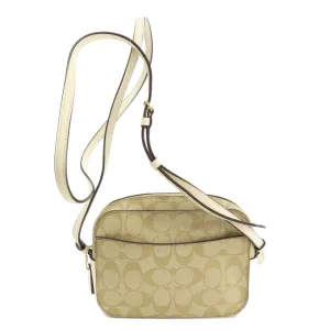 COACH Shoulder Bag PVC beige Signature Women Used