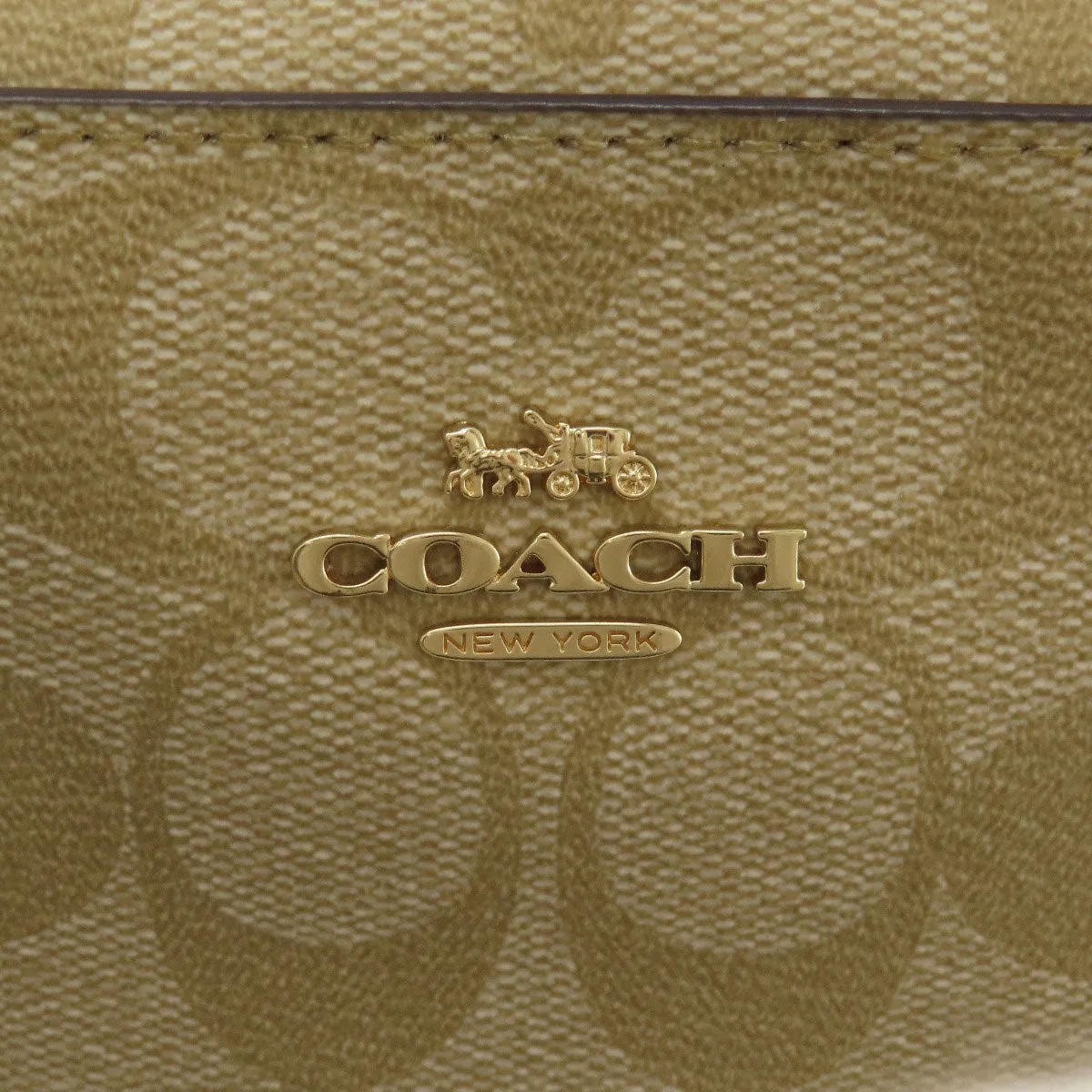 COACH Shoulder Bag PVC beige Signature Women Used
