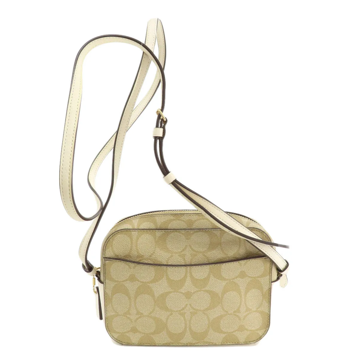 COACH Shoulder Bag PVC beige Signature Women Used
