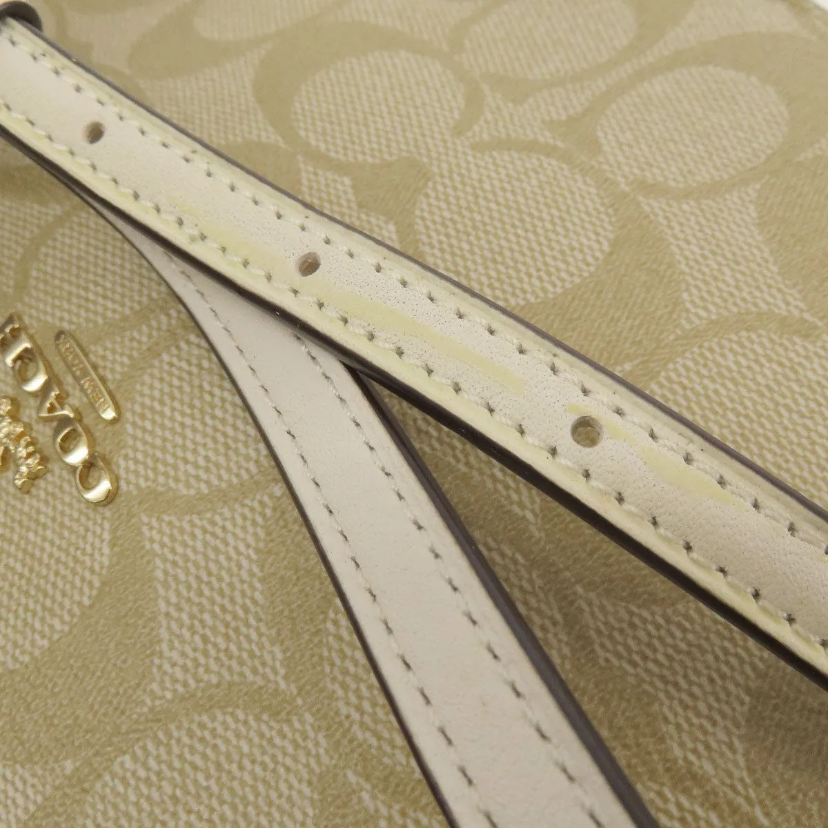 COACH Shoulder Bag PVC beige Signature Women Used