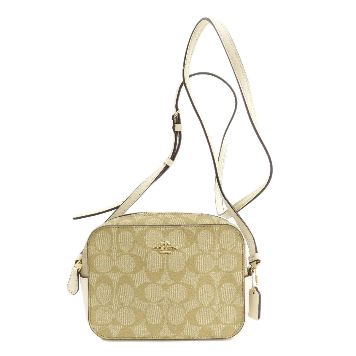 COACH Shoulder Bag PVC beige Signature Women Used