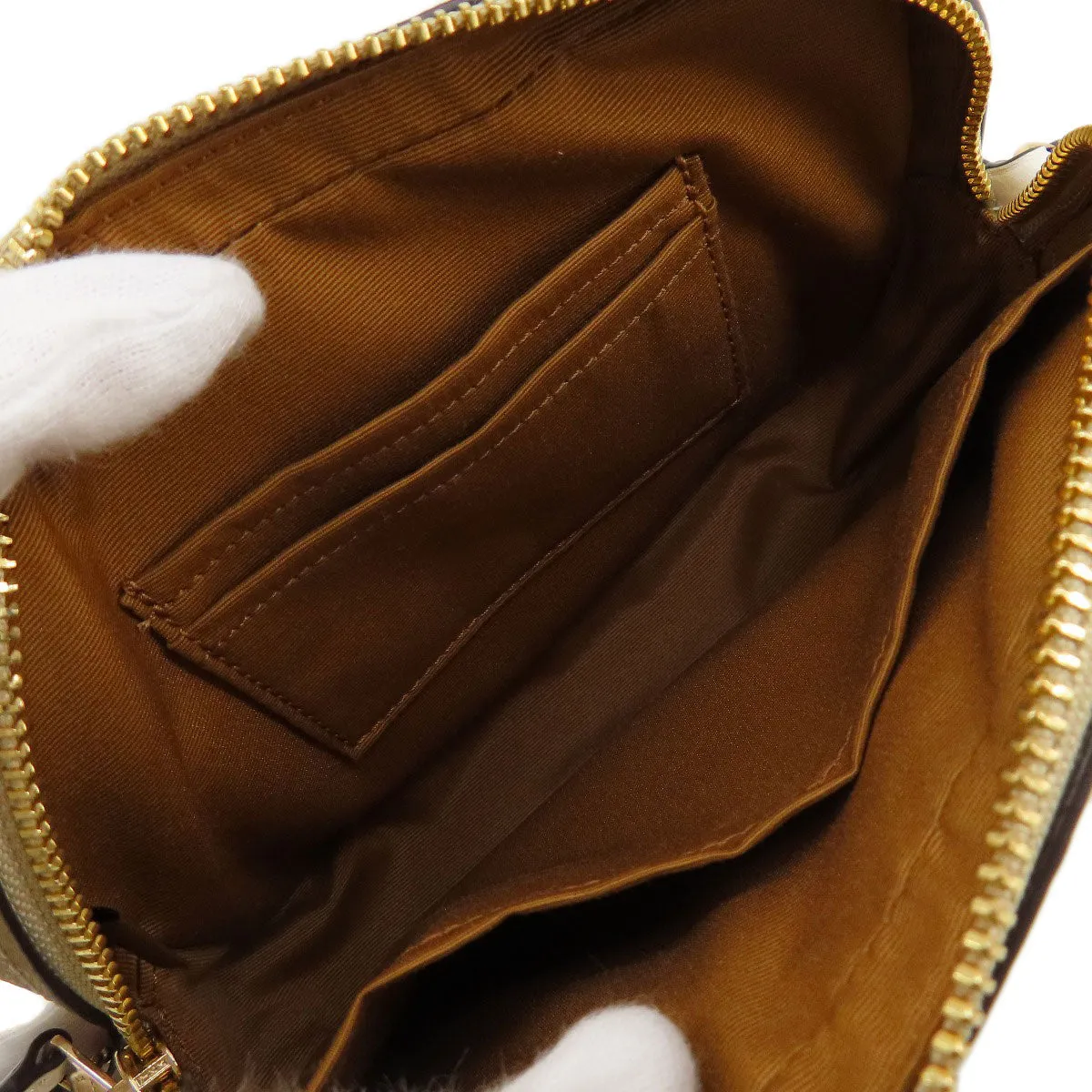 COACH Shoulder Bag PVC beige Signature Women Used