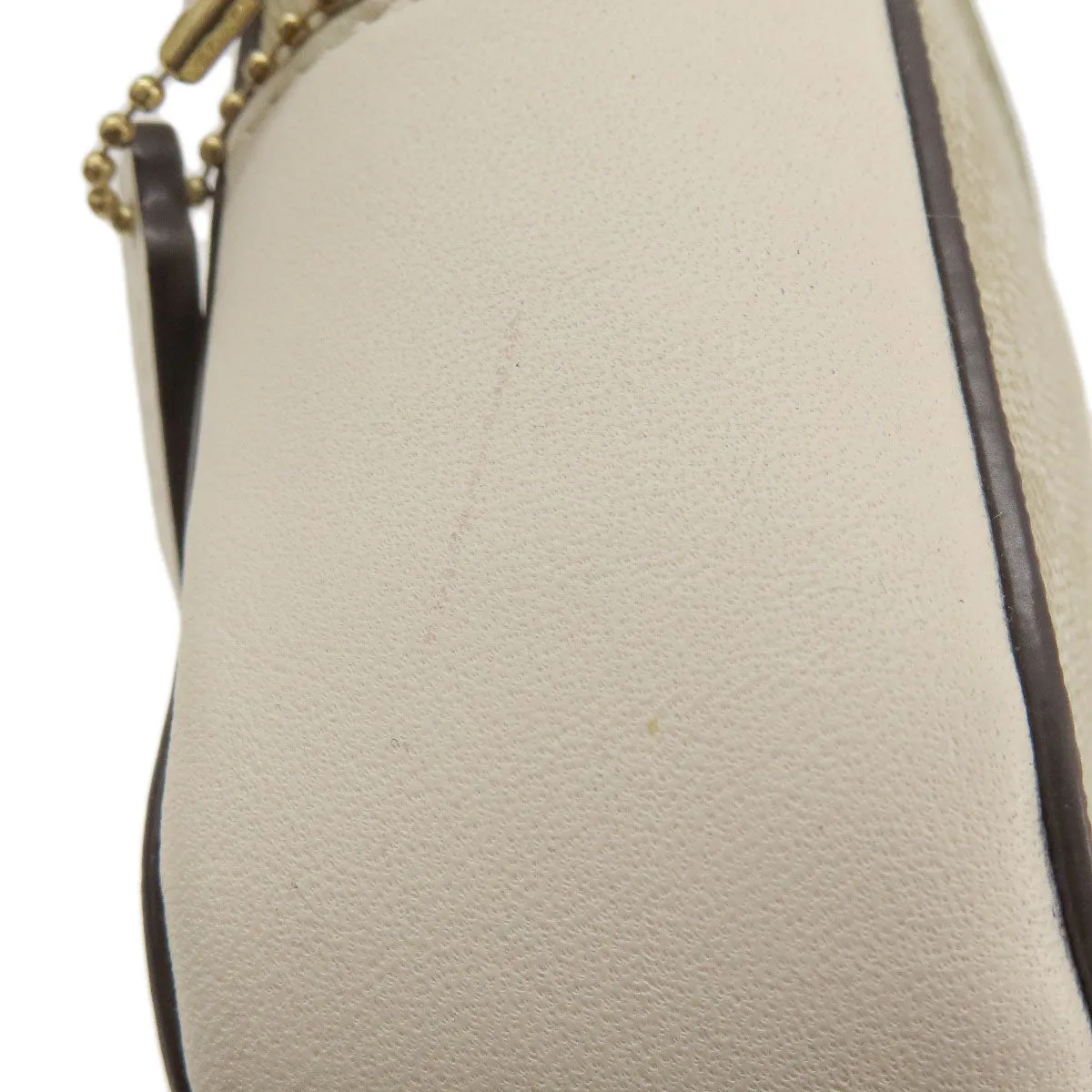 COACH Shoulder Bag PVC beige Signature Women Used