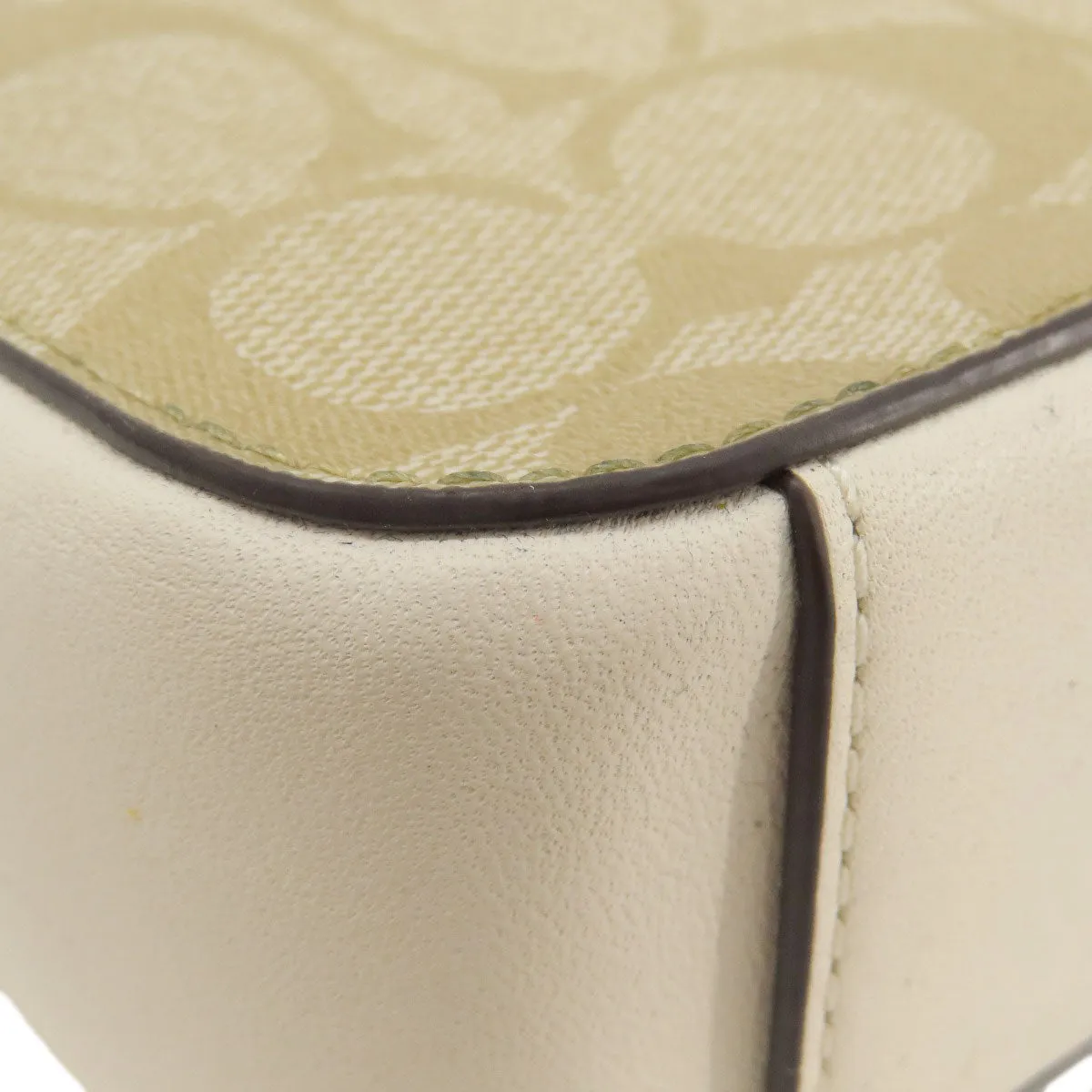 COACH Shoulder Bag PVC beige Signature Women Used