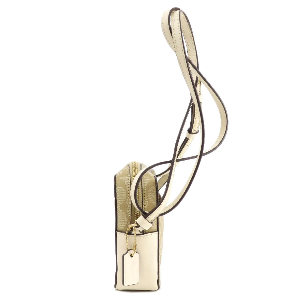 COACH Shoulder Bag PVC beige Signature Women Used