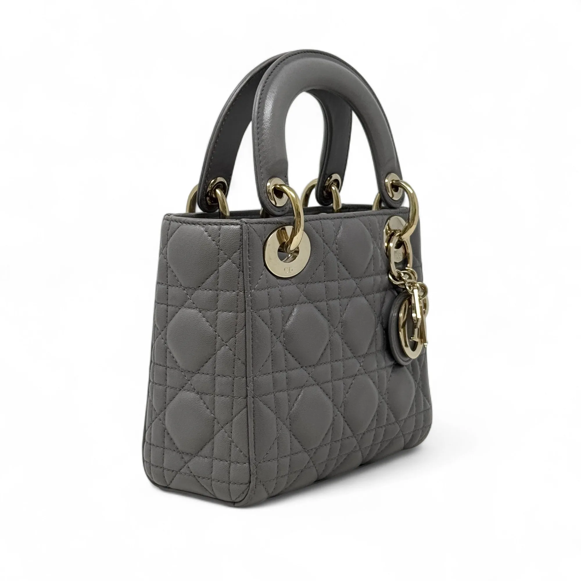 Dior Grey Mini Lady Dior Bag