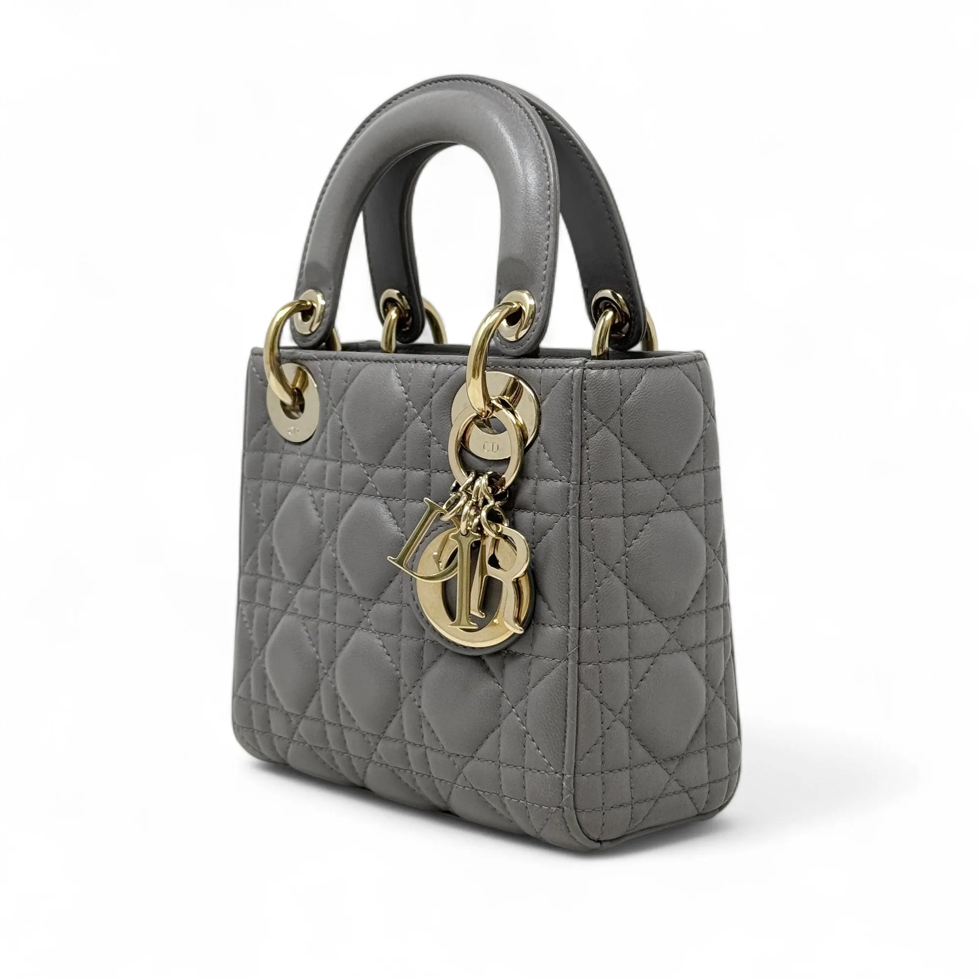 Dior Grey Mini Lady Dior Bag