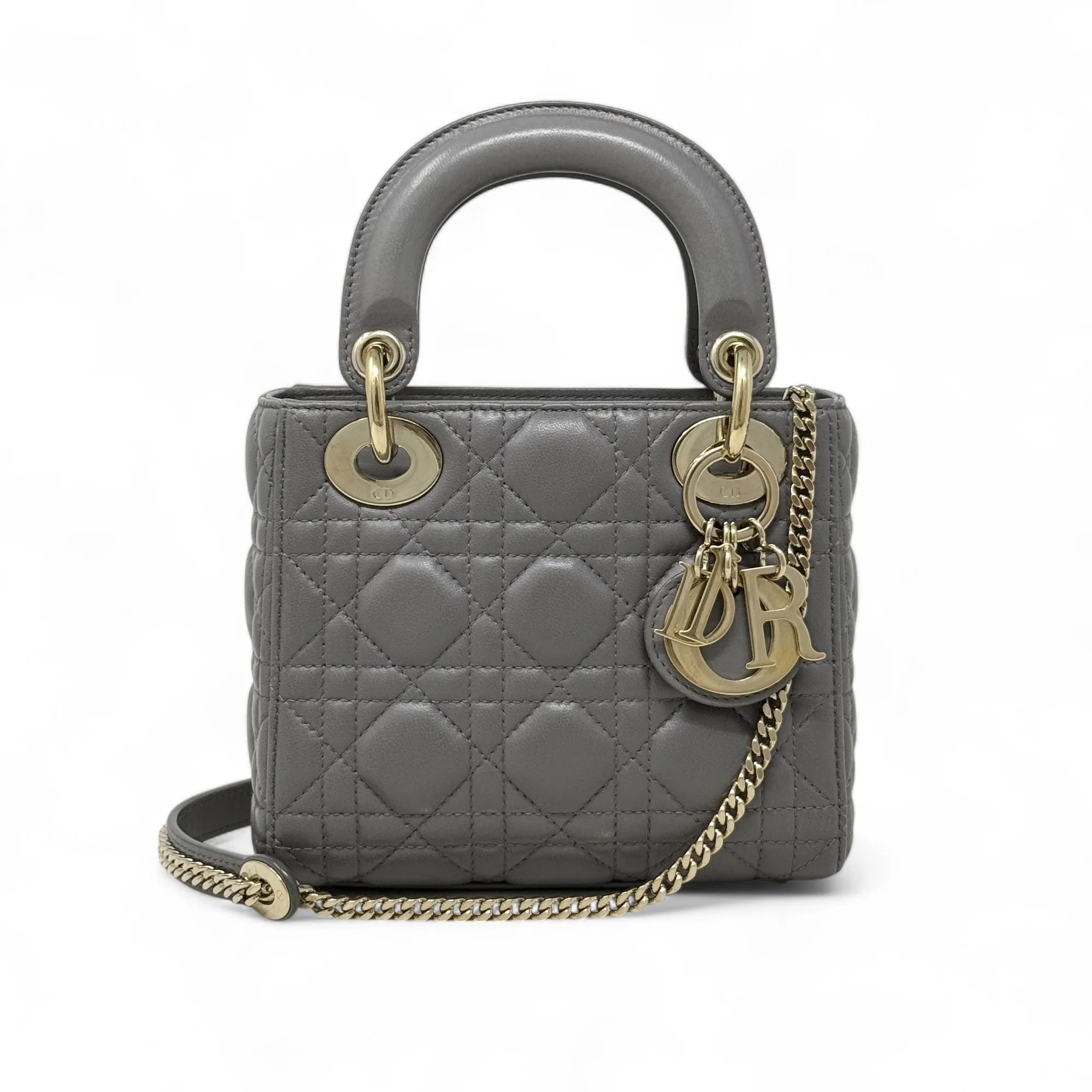 Dior Grey Mini Lady Dior Bag