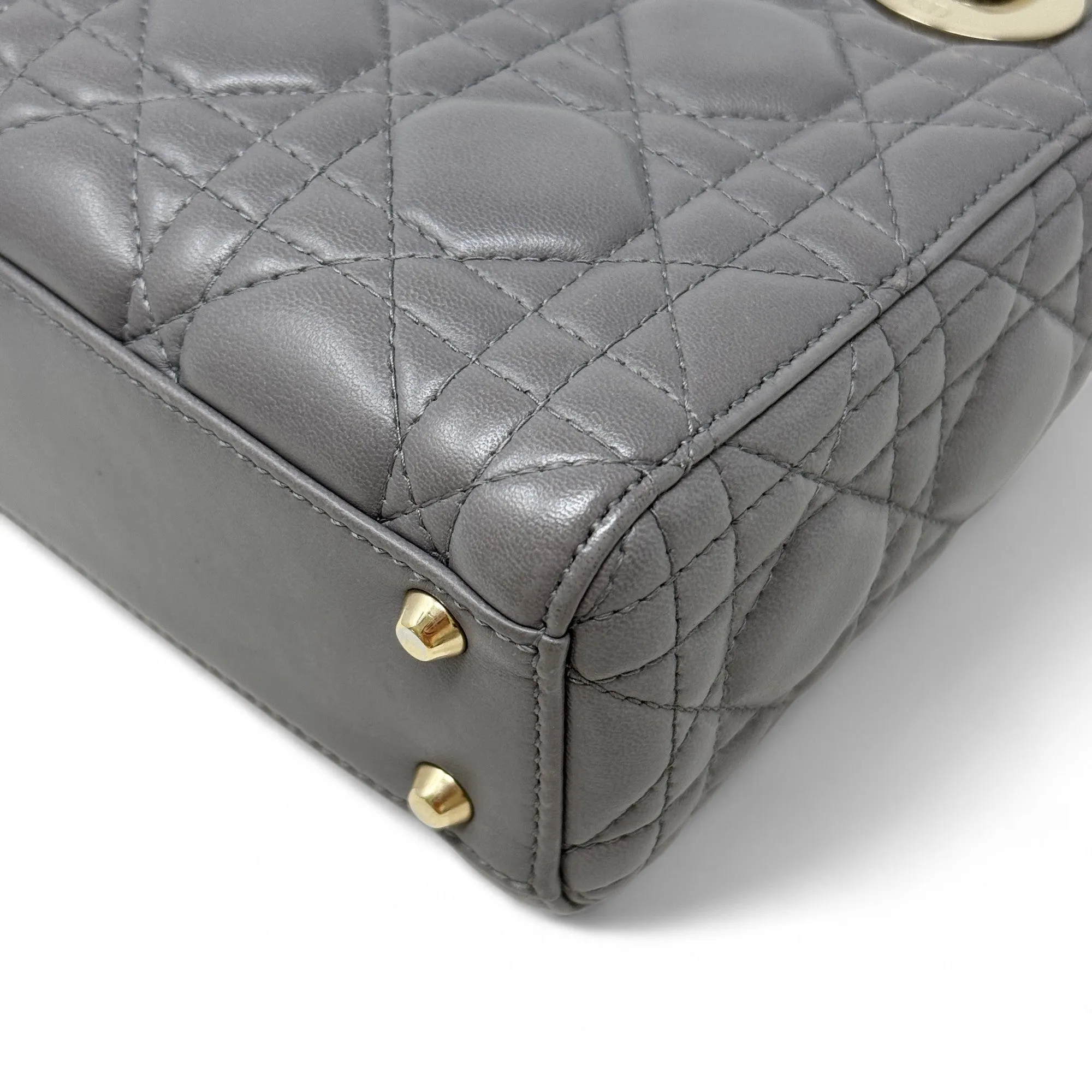 Dior Grey Mini Lady Dior Bag