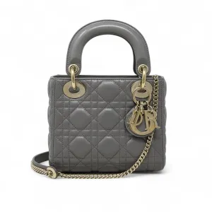 Dior Grey Mini Lady Dior Bag