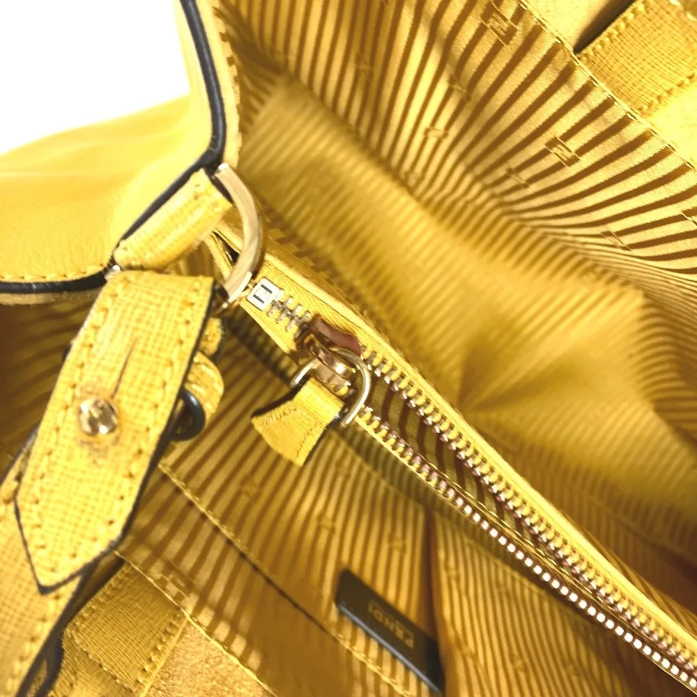 FENDI Handbag 8BH250 leather yellow Shoulder Bag Shoulder Bag Tote Bag To joule
