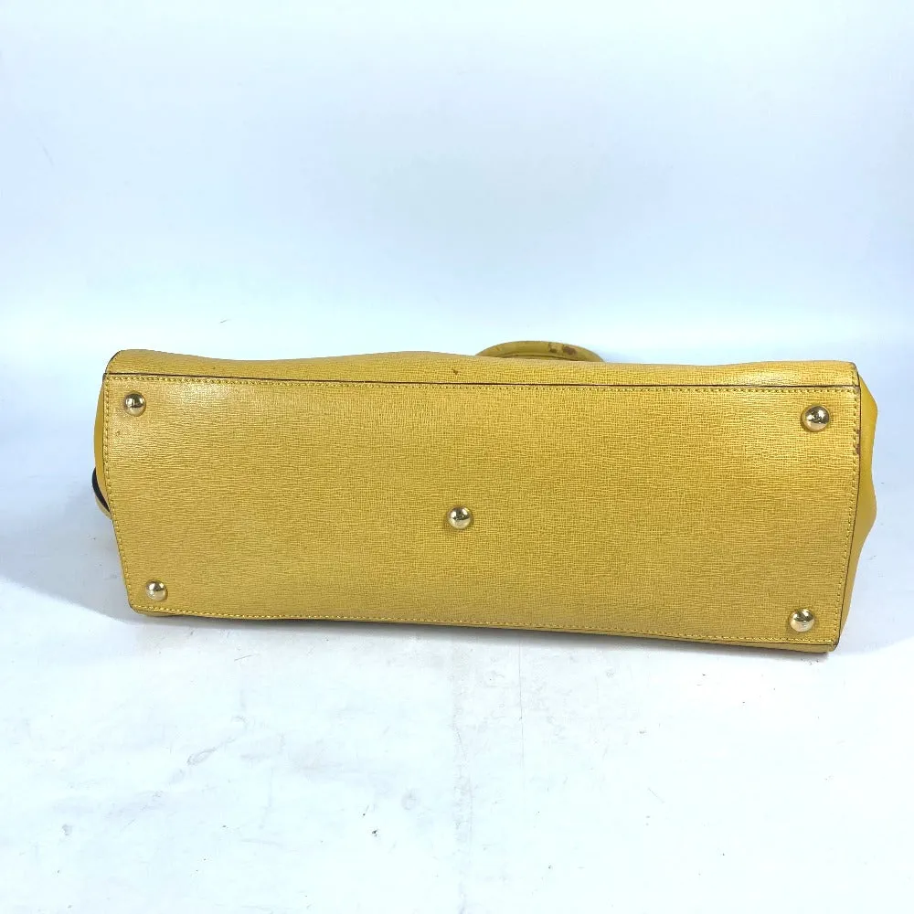 FENDI Handbag 8BH250 leather yellow Shoulder Bag Shoulder Bag Tote Bag To joule