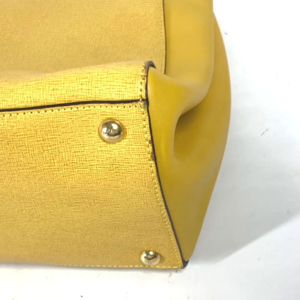 FENDI Handbag 8BH250 leather yellow Shoulder Bag Shoulder Bag Tote Bag To joule