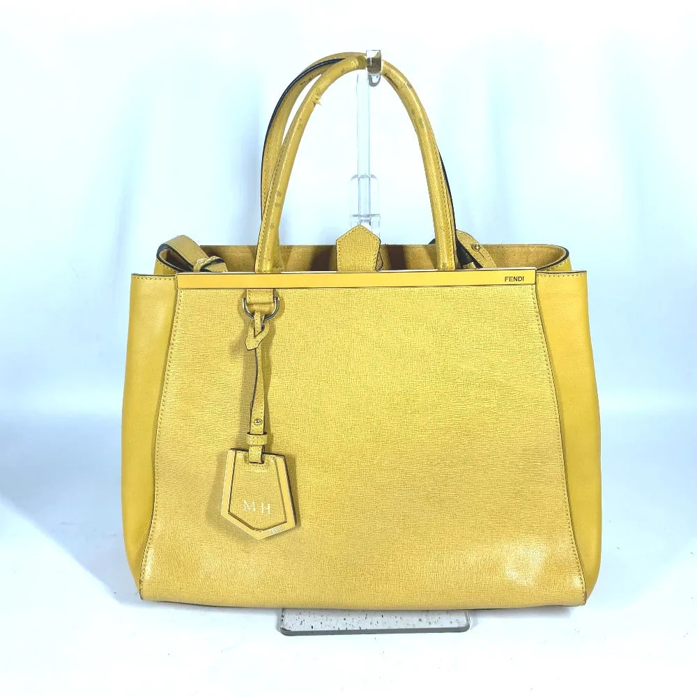 FENDI Handbag 8BH250 leather yellow Shoulder Bag Shoulder Bag Tote Bag To joule