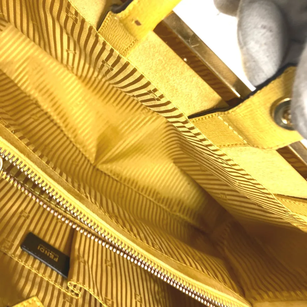FENDI Handbag 8BH250 leather yellow Shoulder Bag Shoulder Bag Tote Bag To joule