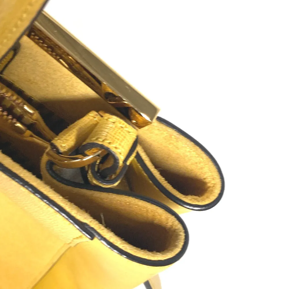 FENDI Handbag 8BH250 leather yellow Shoulder Bag Shoulder Bag Tote Bag To joule