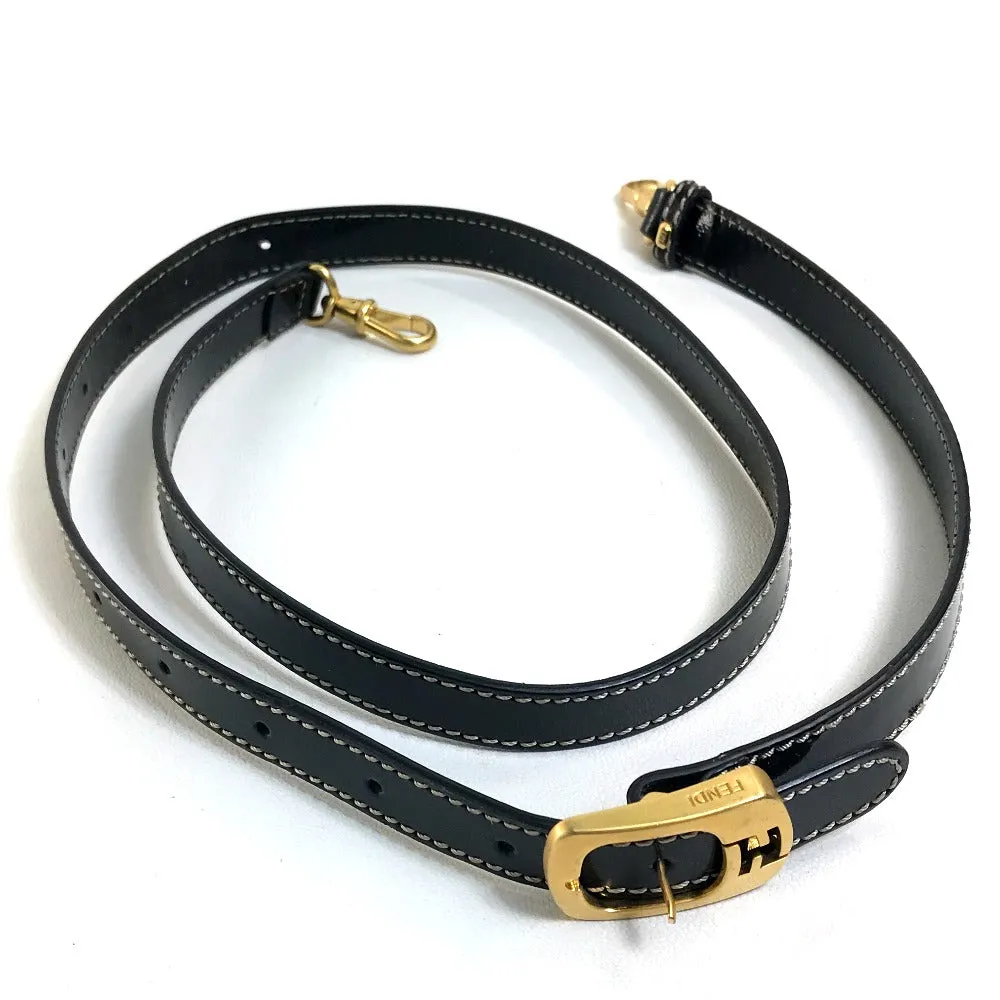 FENDI Handbag Canvas / patent leather Black type Enamel Crossbody Shoulder chameleon Women Used