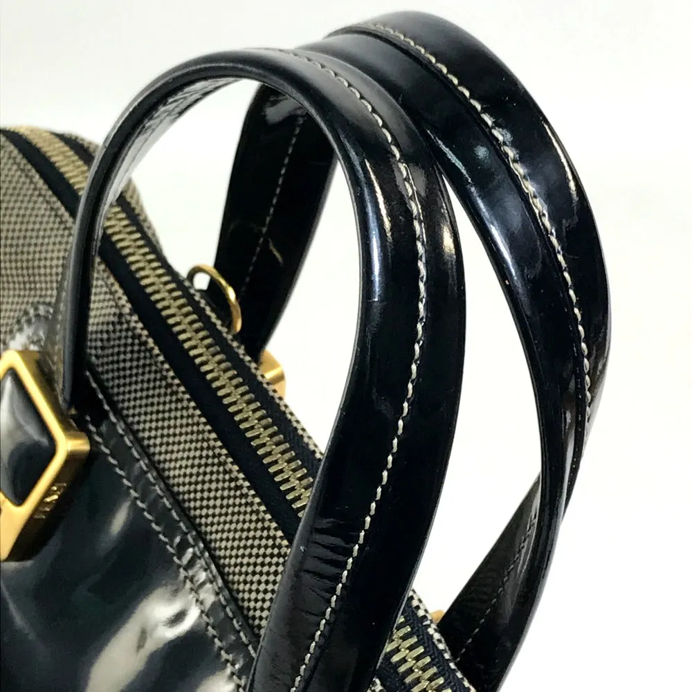 FENDI Handbag Canvas / patent leather Black type Enamel Crossbody Shoulder chameleon Women Used