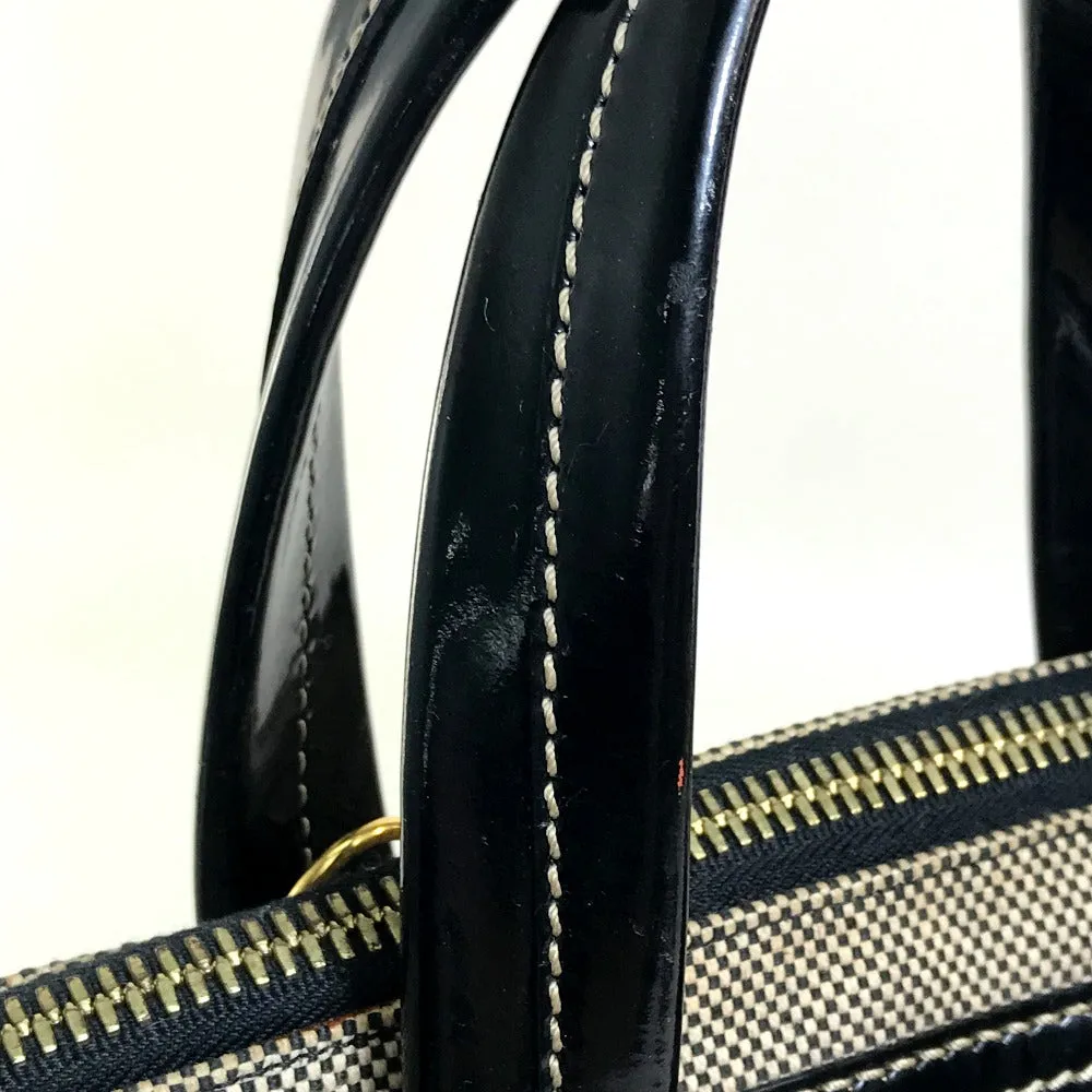 FENDI Handbag Canvas / patent leather Black type Enamel Crossbody Shoulder chameleon Women Used