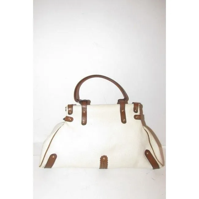Fendi Magic Style Shoulder Purse Brown Canvas And Leather Satchel