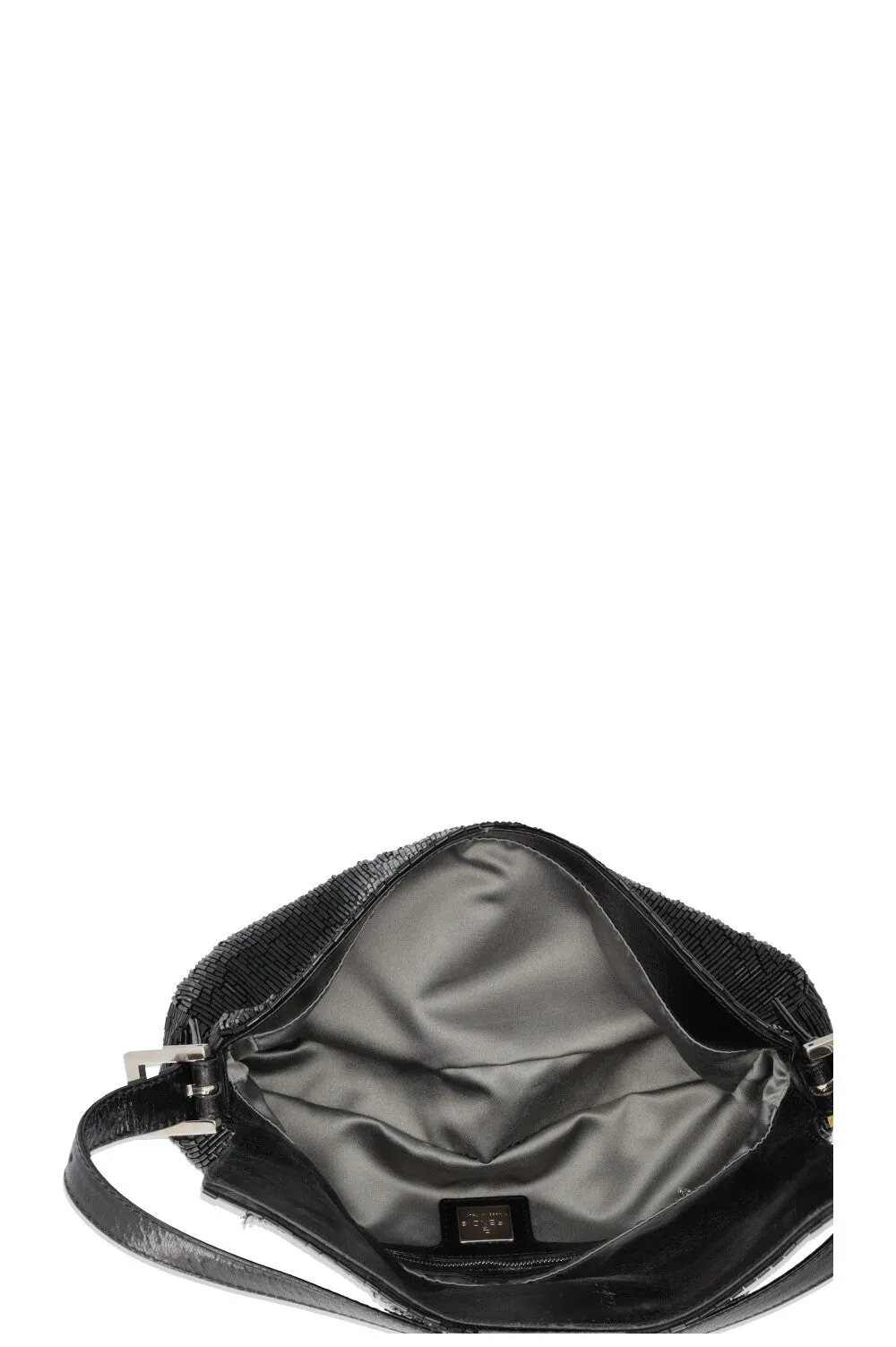 FENDI Sequin Baguette Shoulder Bag Black
