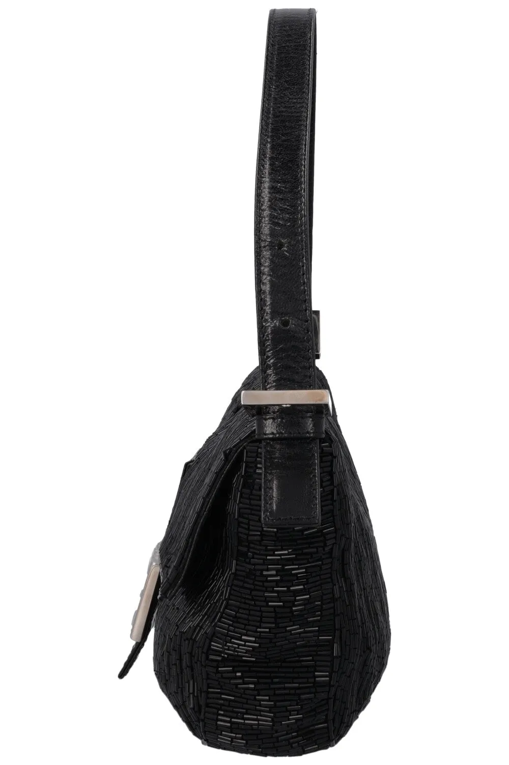 FENDI Sequin Baguette Shoulder Bag Black