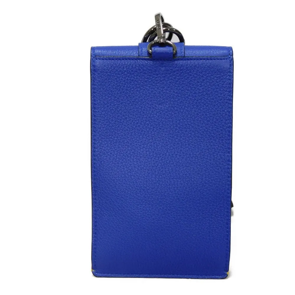 FENDI Shoulder Bag 7AS120 E1C  F1H8N Calf leather (embossed) Blue x Yellow x Red FF logo F is forever phone holder