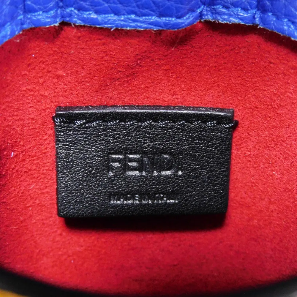 FENDI Shoulder Bag 7AS120 E1C  F1H8N Calf leather (embossed) Blue x Yellow x Red FF logo F is forever phone holder