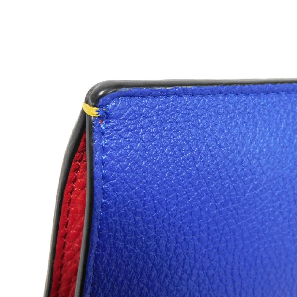 FENDI Shoulder Bag 7AS120 E1C  F1H8N Calf leather (embossed) Blue x Yellow x Red FF logo F is forever phone holder