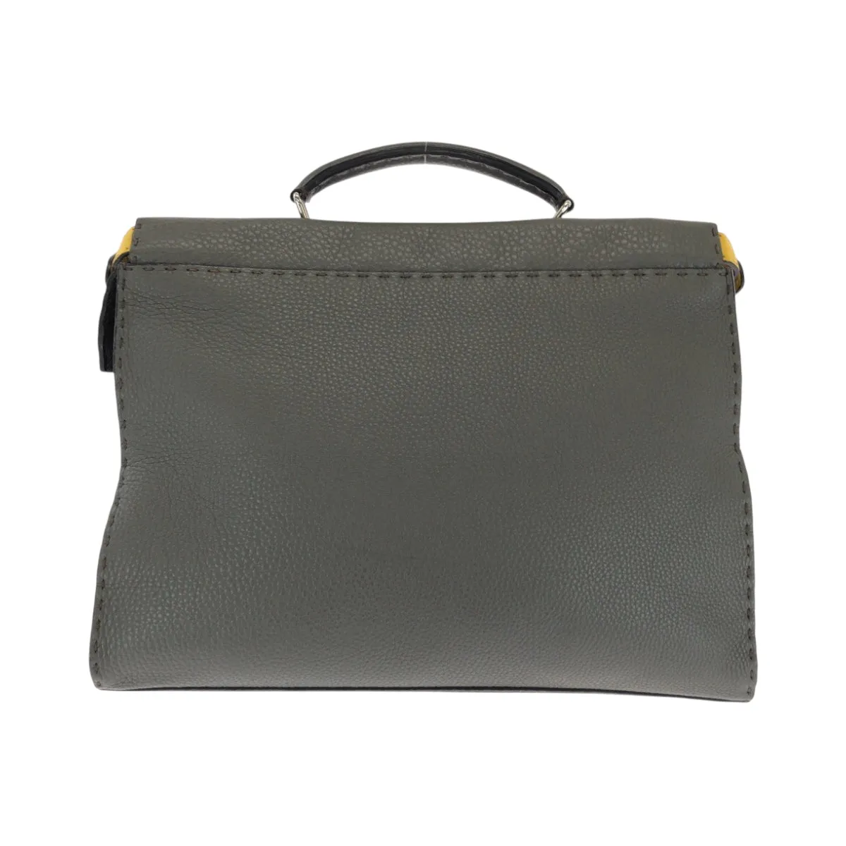 FENDI Shoulder Bag 7VA406 leather gray Celeria Peekaboo Fit