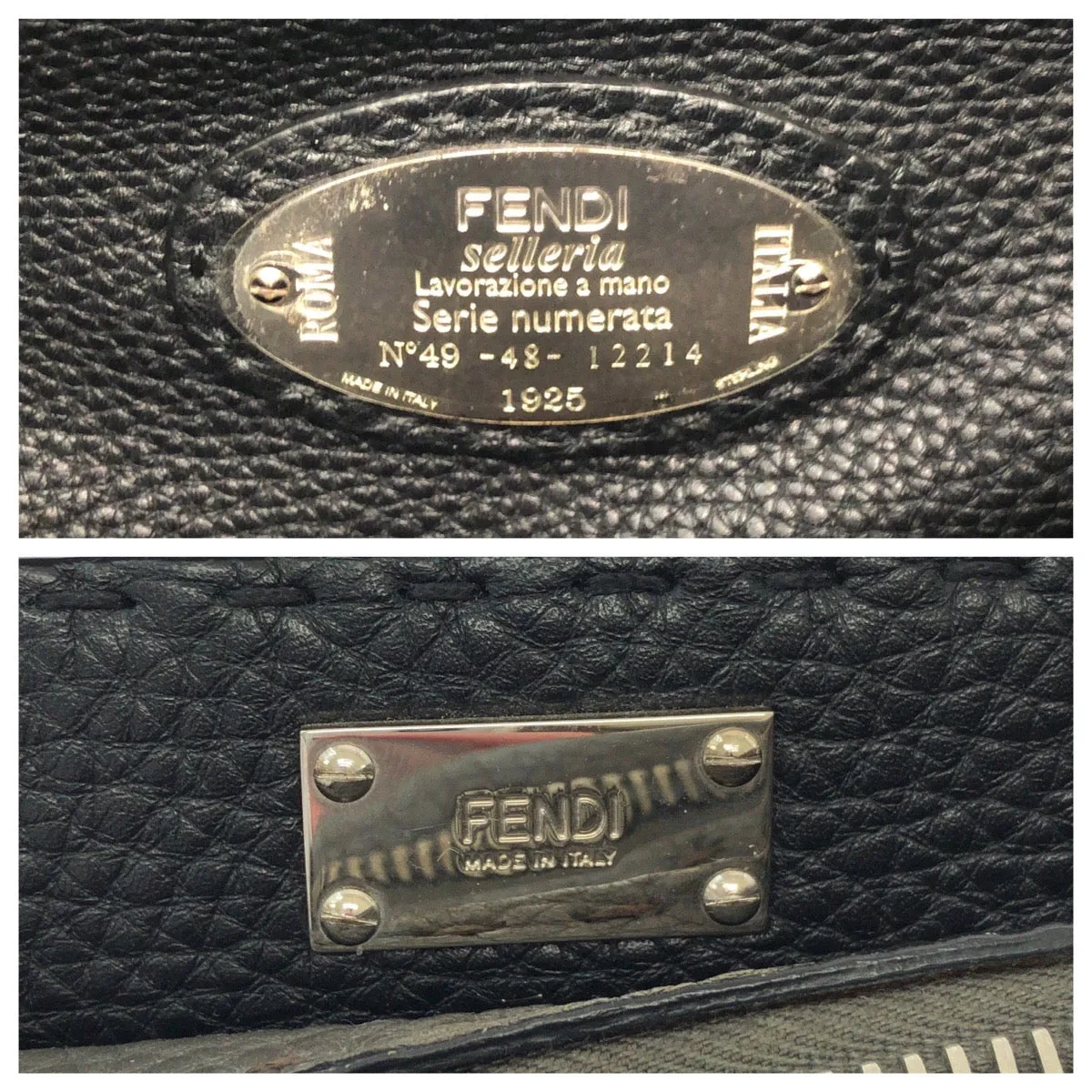 FENDI Shoulder Bag 7VA406 leather gray Celeria Peekaboo Fit