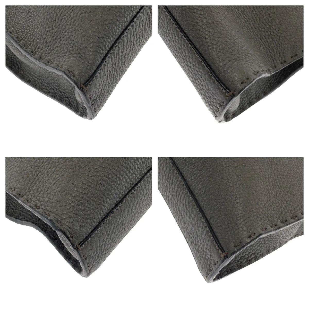 FENDI Shoulder Bag 7VA406 leather gray Celeria Peekaboo Fit