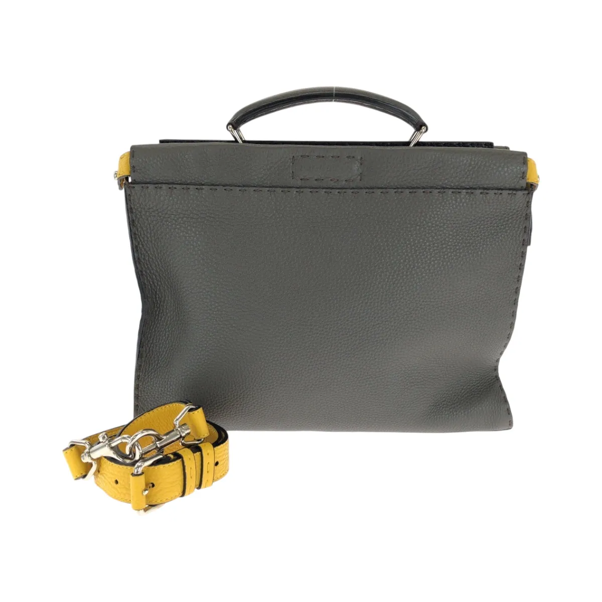 FENDI Shoulder Bag 7VA406 leather gray Celeria Peekaboo Fit