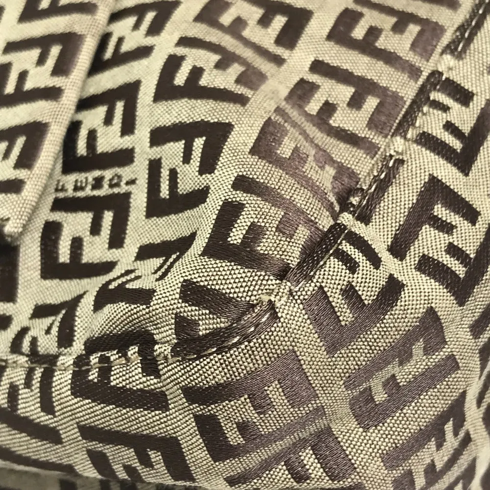 FENDI Shoulder Bag 8BR001 Canvas / leather beige Zucca FF pattern