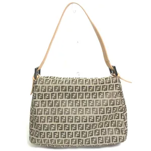 FENDI Shoulder Bag 8BR001 Canvas / leather beige Zucca FF pattern