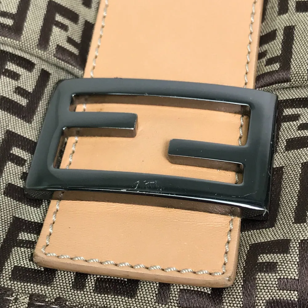 FENDI Shoulder Bag 8BR001 Canvas / leather beige Zucca FF pattern
