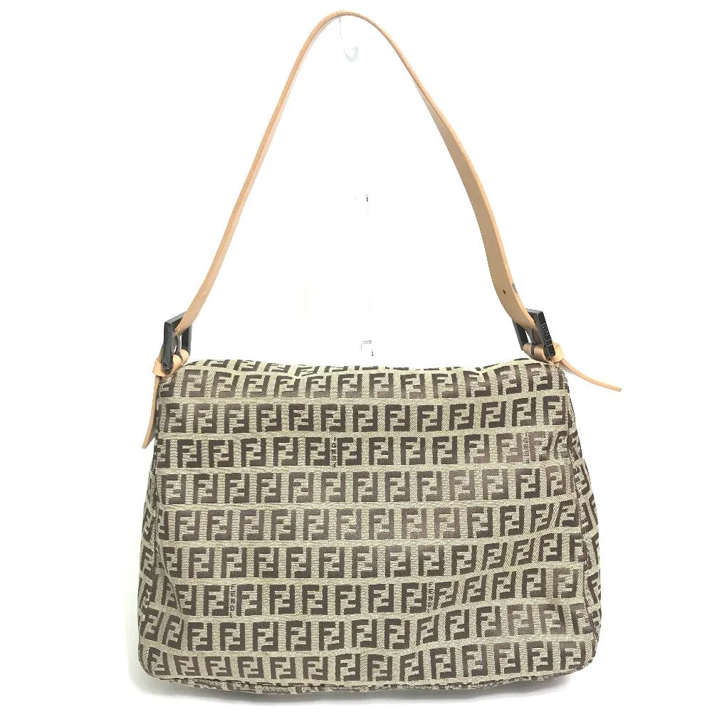 FENDI Shoulder Bag 8BR001 Canvas / leather beige Zucca FF pattern