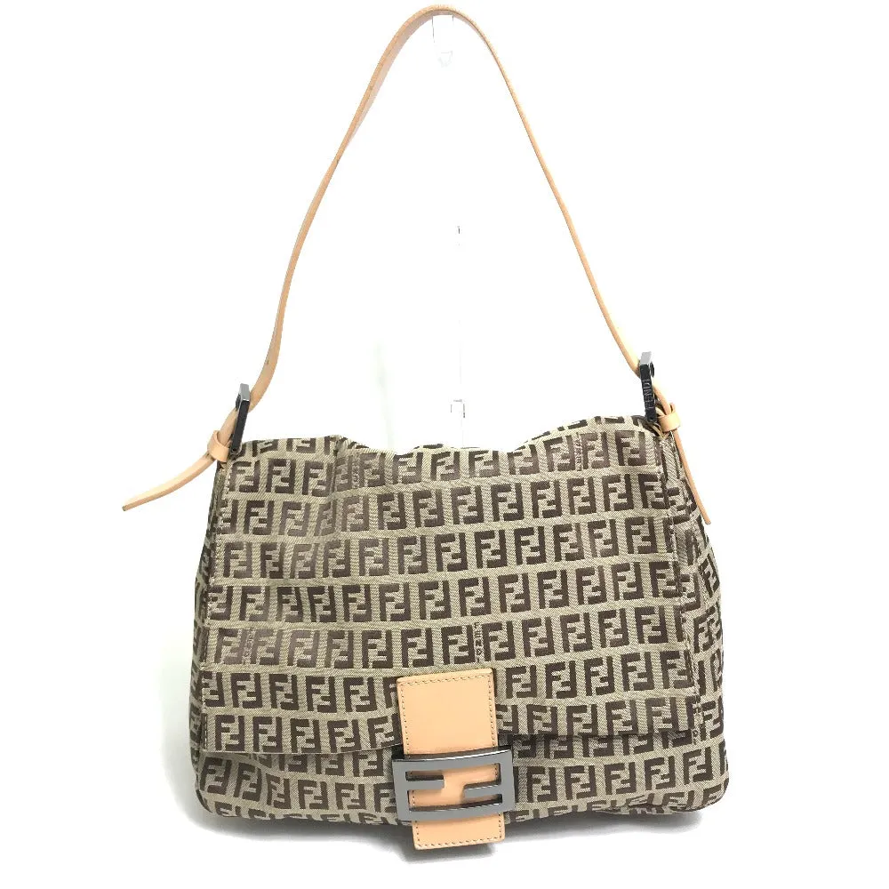 FENDI Shoulder Bag 8BR001 Canvas / leather beige Zucca FF pattern