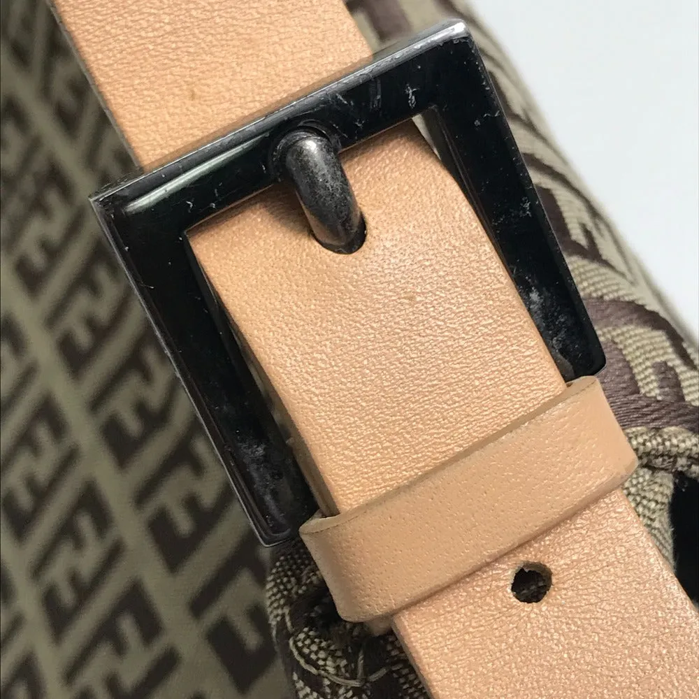 FENDI Shoulder Bag 8BR001 Canvas / leather beige Zucca FF pattern